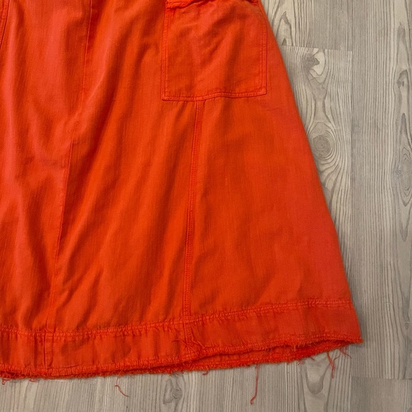 Anthropologie Pilcro Flutter Sleeve Coral Midi Dress - Picture 7 of 12